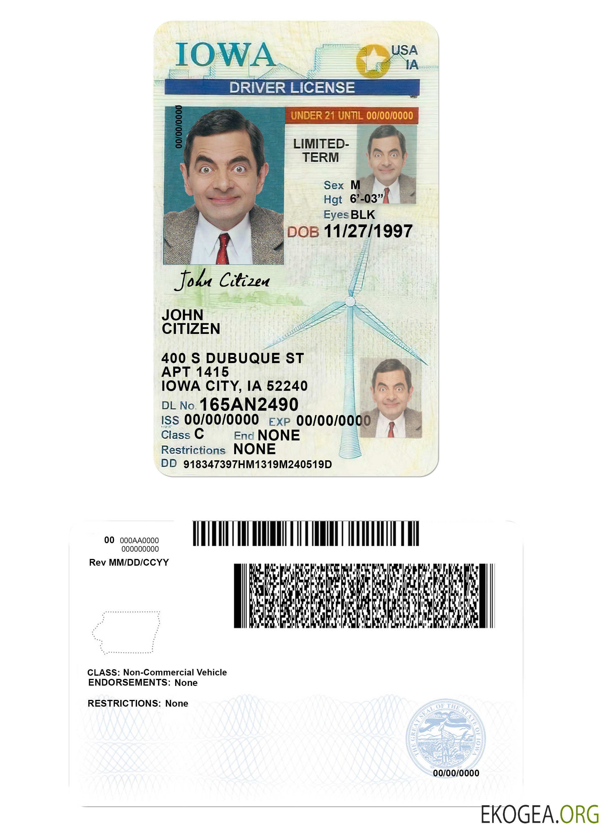 USA Iowa driving license under 21